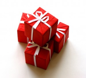 red gift boxes