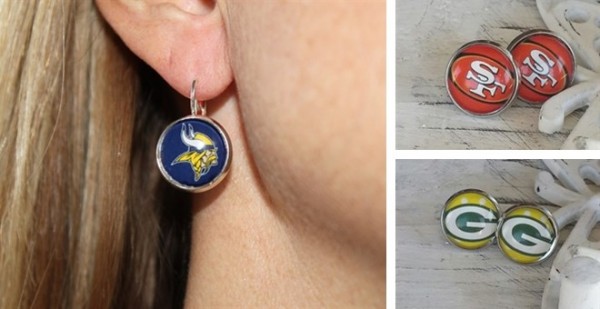 football earrings