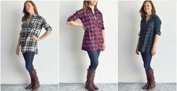 plaid tunic